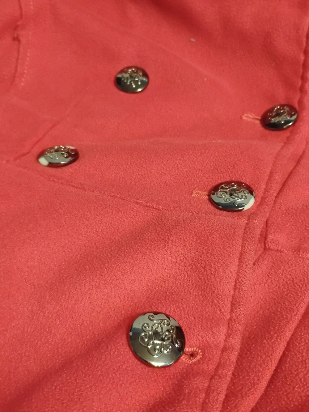 Jessica Simpson Girls Red Double-Breasted Pea Coat